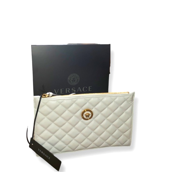 Versace Bags Versace Quilted Medusa Clutch Bag White Poshmark